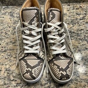 Snakeskin Pattern High-Top Sneakers